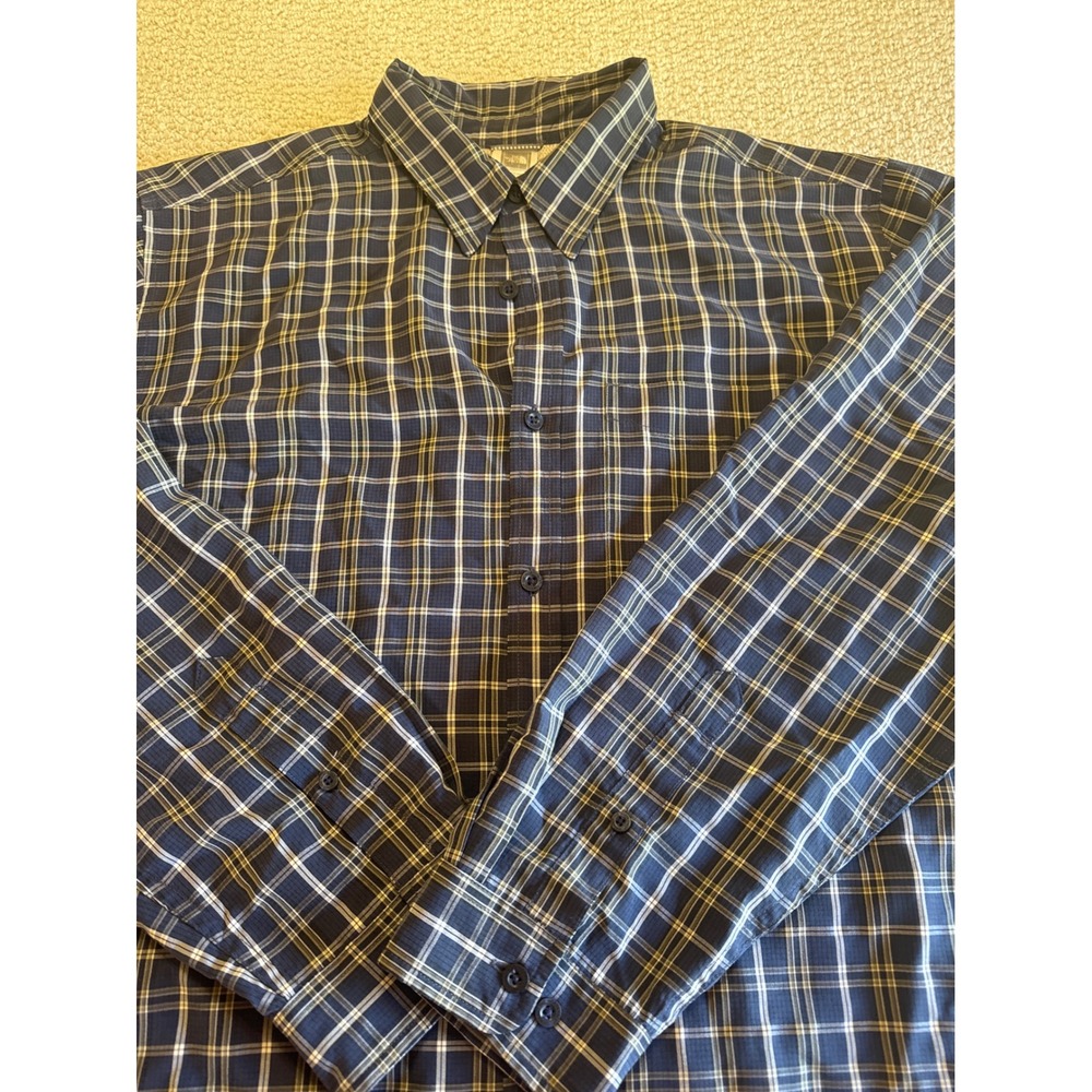 The North Face Mens Plaid Button Up Shirt Navy XXL Long Sleeve Hiking Gorpcore